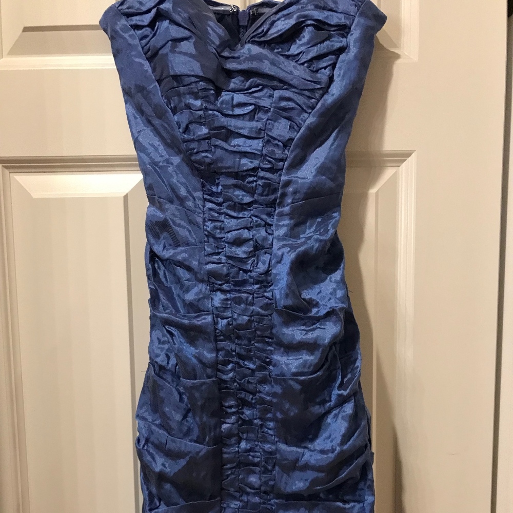 Nicole Miller Blue Strapless Dress, Size 4, NWT